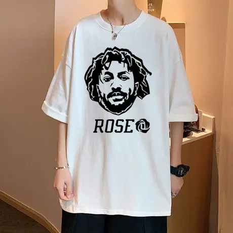 港风罗斯头像短袖t恤男ins潮牌宽松圆领纯棉上衣情侣潮流百搭半袖商品大图