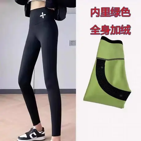 鲨鱼裤女2022秋冬新款加绒加厚收腹提臀高腰运动瑜伽裤芭比打底裤商品大图