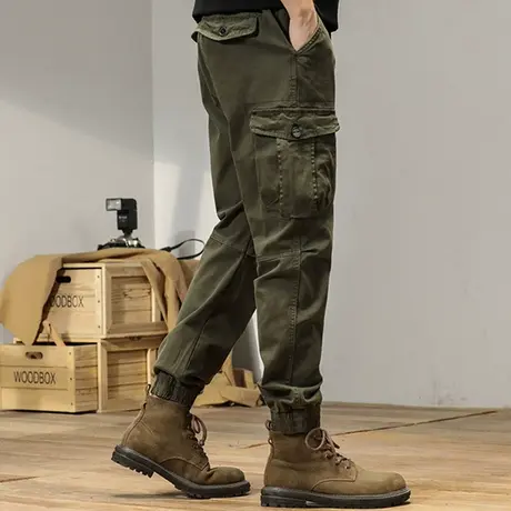 男裤2022年新款潮休闲裤个性拼接哈伦裤子男工装休闲宽松舒适裤男图片