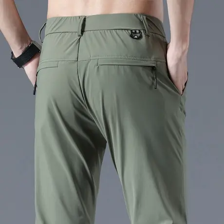 夏季薄款商务正装西裤男士修身小脚休闲长裤子2024新款冰丝西装裤商品大图