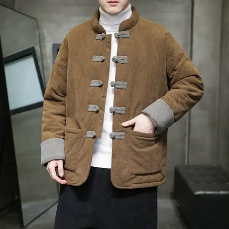冬季棉衣男中国风复古盘扣上衣保暖加厚民族风格男装棉袄大码衣服图片