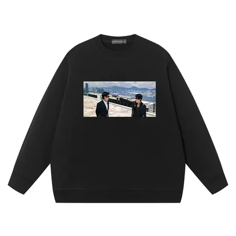 经典港剧无间道梁朝伟卫衣男女潮流圆领纯棉宽松休闲打底衫上衣服商品大图