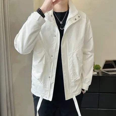 潮流大码百搭男士外套休闲时尚外套休闲工装外套男秋冬款休闲夹克商品大图