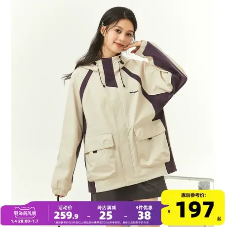 唐狮2024春季新款工装外套女连帽休闲独特好看春秋冲锋少年上衣K图片
