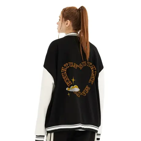 Nuthink街头美式高街风vintage棒球服男ins潮牌复古夹克外套秋冬商品大图