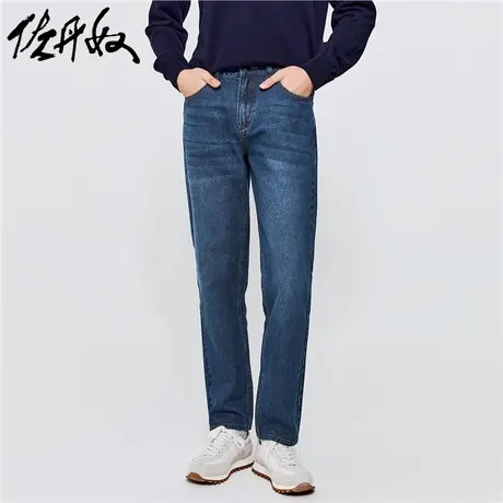 佐丹奴裤子男装猫须水洗五袋款中腰牛仔长裤 13112055商品大图