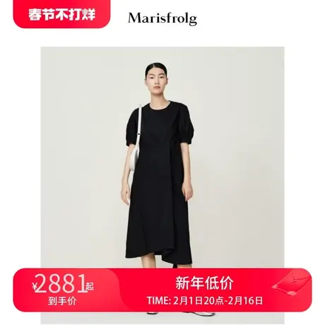 【新能量黑裙】玛丝菲尔茶歇裙夏季新款泡泡袖法式收腰气质连衣裙图片