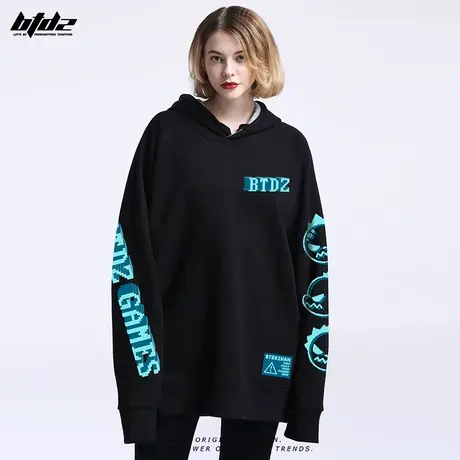 卫衣2023年新款女显瘦洋气潮牌薄款卫衣男连帽像素小怪兽ins情侣商品大图