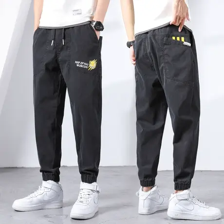 工装长裤子男士休闲裤九分裤哈伦宽松束脚裤春季潮牌春夏季运动裤商品大图