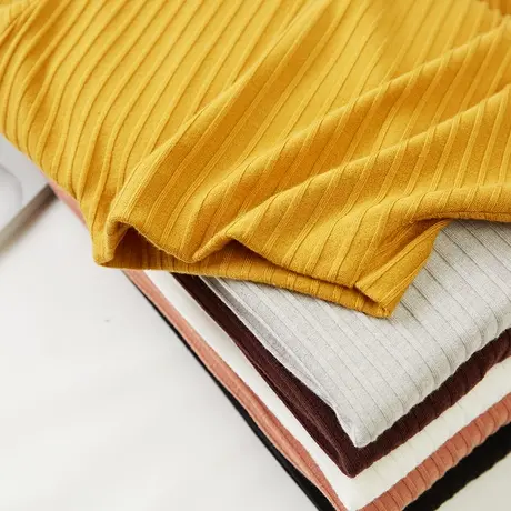 秋冬季新款半高领基础款修身内搭长袖打底衫纯色简约坑条上衣女装商品大图