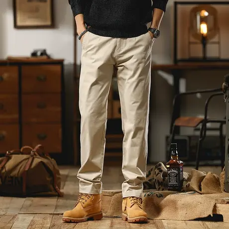 潮流工装裤裤子男款痞帅潮男裤子绳多口袋重磅水洗裤子百搭时尚商品大图