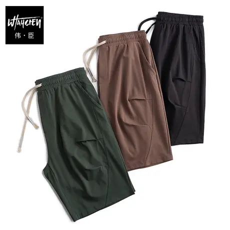伟臣潮流大码男装轻薄休闲短裤男胖子加肥加大宽松五分裤肥佬中裤商品大图