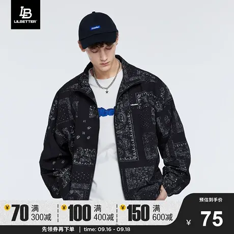 Lilbetter夹克男春秋外套印花男装宽松美式复古上衣潮流百搭衣服商品大图