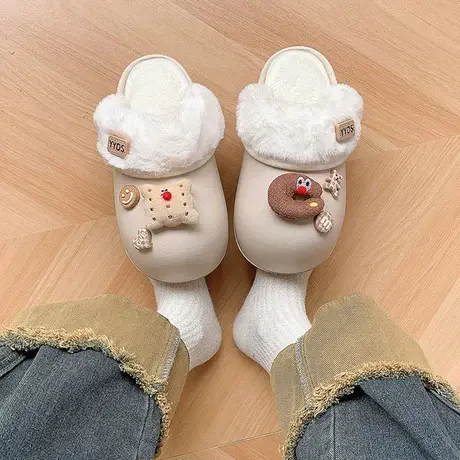 包头毛毛拖鞋可爱高级感2023新款网红拖鞋女学生宿舍踩屎感凉拖鞋商品大图