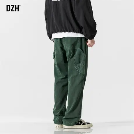 男士纯棉裤子男秋季2023年新款直筒休闲裤宽松水洗工装长裤运动裤商品大图