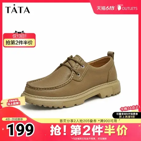 Tata他她复古英伦皮鞋男士休闲商务软底工装鞋2025夏新款OCN01CM4商品大图