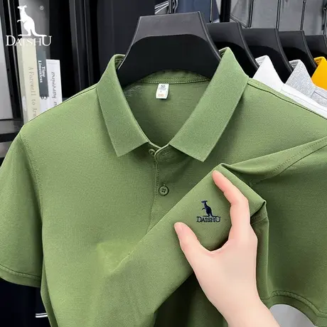 Dai Shu/袋鼠夏季短袖Polo衫男士基础款商务休闲刺绣LOGO男装T恤商品大图