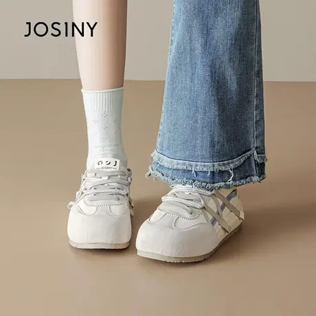 卓诗尼厚底德训鞋女2025新款秋季百搭小白鞋小个子增高休闲鞋商品大图