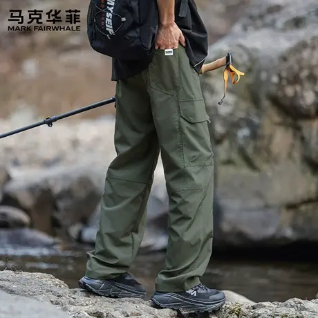 马克华菲美式伞兵裤男生秋季高街潮牌直筒裤运动户外休闲裤子男X图片
