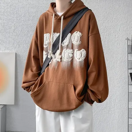 卫衣潮牌男春秋季新款高级感连帽长袖t恤T美式涂鸦男士宽松上衣服商品大图