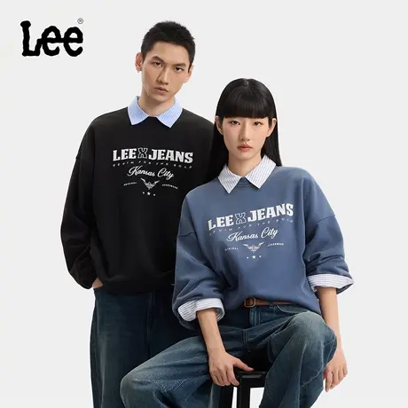 Lee225秋冬新品宽松版圆领印花Logo男女同款长袖卫衣LUT010845204商品大图