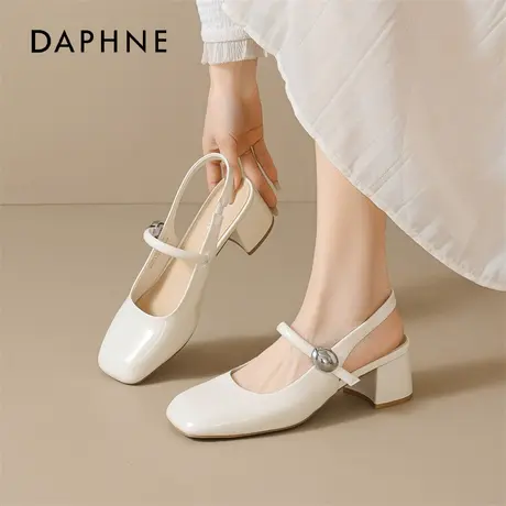 达芙妮法式包头凉鞋女2026新款春夏配裙子玛丽珍半拖鞋后空凉单鞋图片