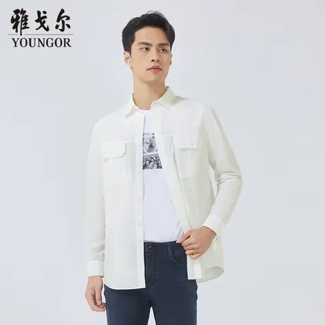 【柔软易打理】D系雅戈尔衬衫秋季新款免烫商务休闲长袖衬衫商品大图