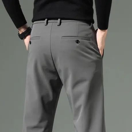 秋冬季男装垂感直筒休闲裤子春秋款男士高端弹力商务正装西裤男款商品大图