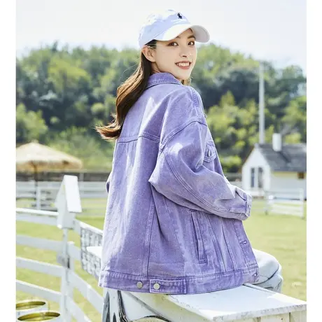 唐狮女牛仔外套春装新款短款上衣宽松春秋季衣服女ins潮图片