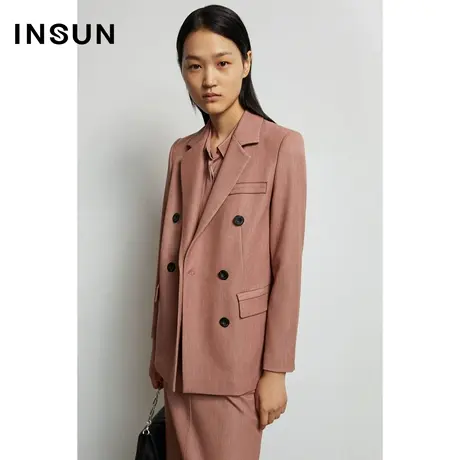 INSUN恩裳秋季都市OL光泽感西装外套图片