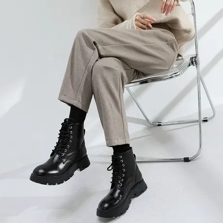 毛呢工装裤女秋冬2023年新款宽松直筒裤休闲呢子萝卜奶奶裤哈伦裤商品大图