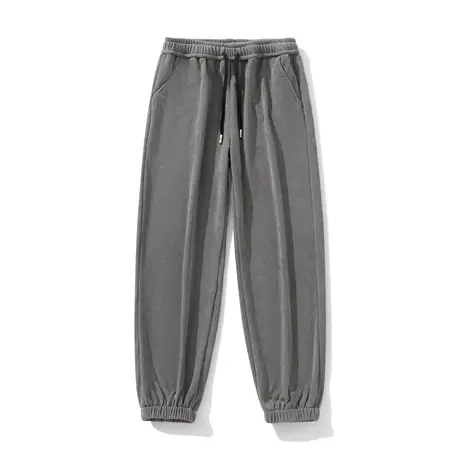 灰色卫裤男生秋季薄款宽松休闲九分裤直筒潮牌针织美式束脚运动裤商品大图