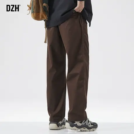 男士咖啡色美式工装裤男秋冬2024新款宽松裤子男款直筒休闲裤长裤商品大图