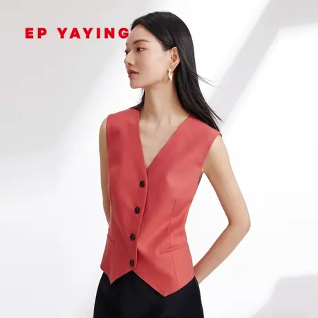 EP YAYING雅莹女装 纯羊毛国风提花暗纹马甲 2024春装新款1018A商品大图