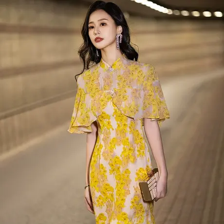 晚礼服女旗袍气质宴会名媛小礼服洋装年轻款小香风2024连衣裙优雅图片