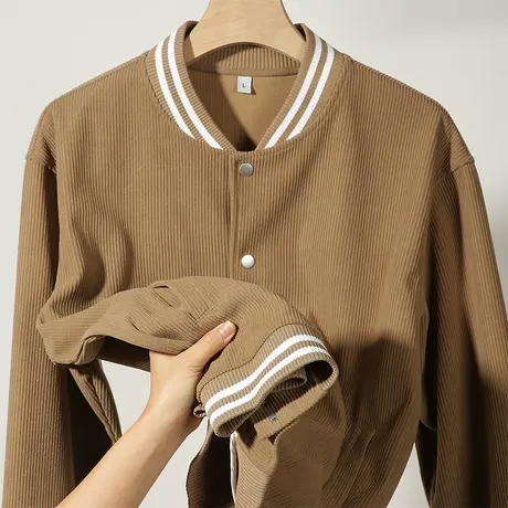 春秋款潮牌棒球服外套春季男装2024新款情侣休闲潮流百搭夹克上衣图片