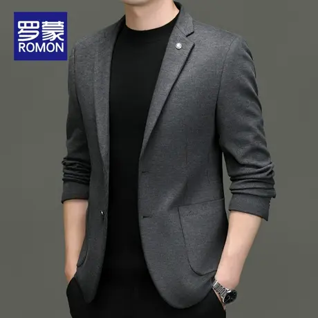 罗蒙男士西服商务休闲免烫职业正装单西外套2023新款百搭休闲西装图片