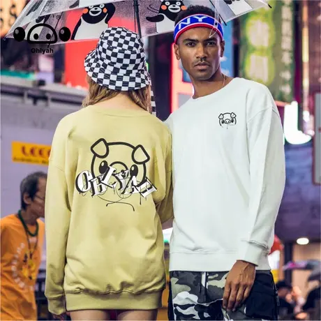 2023年秋季新款纯棉长袖T恤男女潮牌简约宽松休闲百搭情侣薄卫衣商品大图