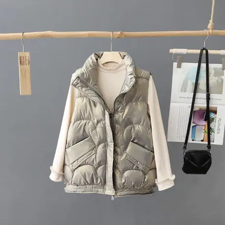羽绒棉马甲女秋冬装2023年新款小众宽松保暖外套上衣显瘦棉服马夹商品大图