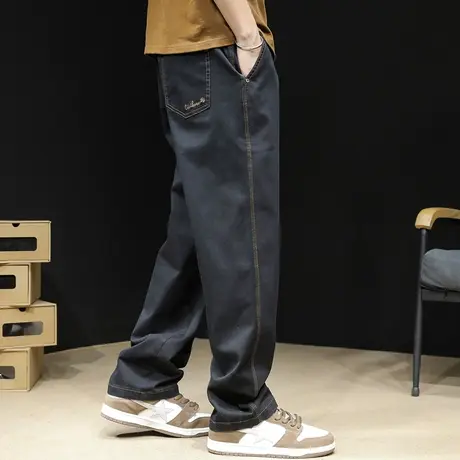 直筒休闲裤男士春秋款宽松阔腿潮牌大码2023新款哈伦裤子男裤秋季商品大图