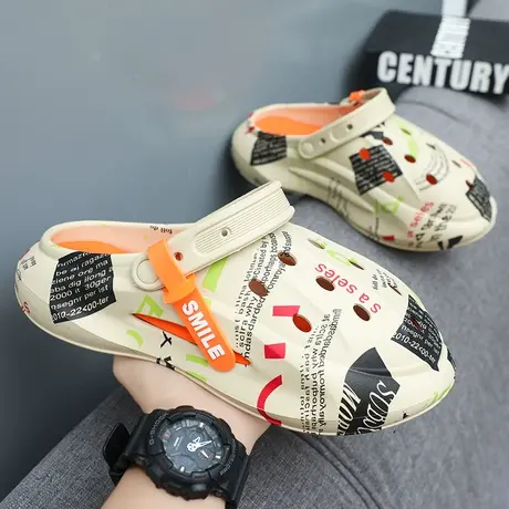 雨鞋男款夏季外穿2023防水防滑厨房工作鞋户外包头两用涉水洞洞鞋商品大图