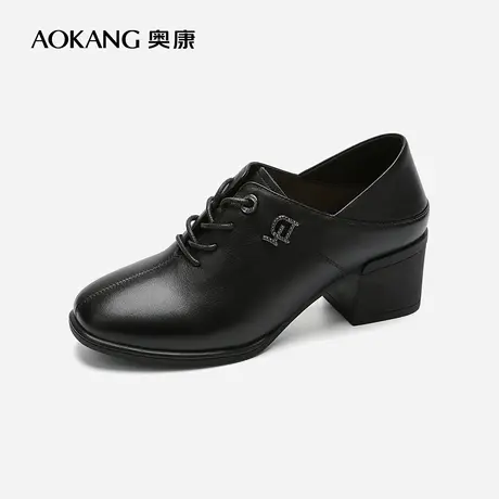 【门店发货】奥康女鞋 2022秋季新款工作鞋粗高跟单鞋职业商务潮图片