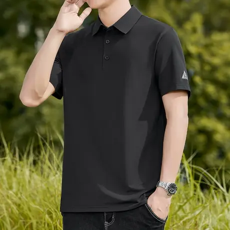 七匹狼POLO衫男t恤2023夏季凉感时尚休闲简约翻领商务上衣短袖男商品大图