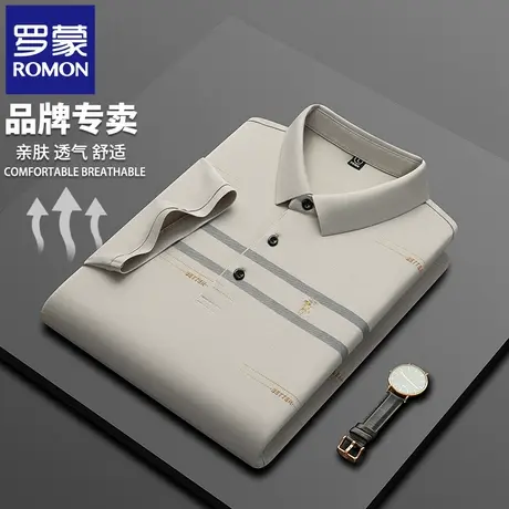 罗蒙高端刺绣POLO衫夏季薄款男士短袖t恤休闲商务翻领半袖上衣N2Z商品大图