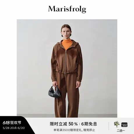 【随型外套】玛丝菲尔冬纯棉植绒工艺卫衣套装外套上衣图片