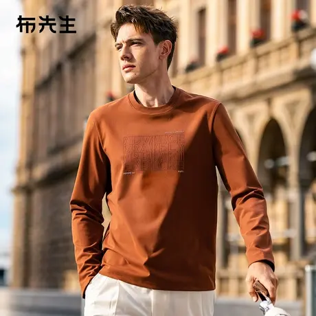 MrBu布先生字母设计潮流打底衫2025春贴身舒适长袖t恤男PT15518商品大图
