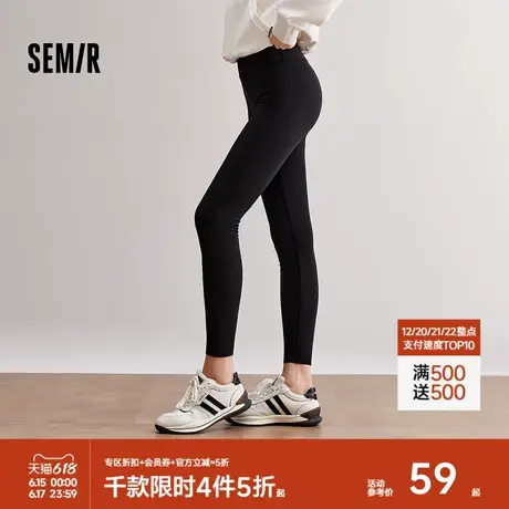 森马休闲裤女裤子冬打底裤2024秋季健美鲨鱼裤瑜伽裤商品大图