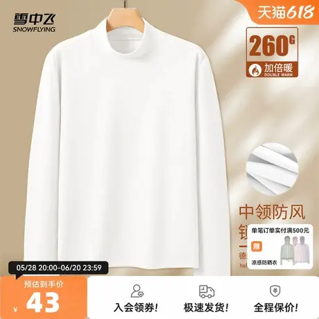 雪中飞德绒打底衫男款秋冬季2025新款男士内搭外穿磨毛长袖t恤PC图片