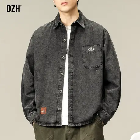 男士秋季牛仔衣外套男款休闲工装夹克潮牌男百搭上衣2023新款衣服商品大图