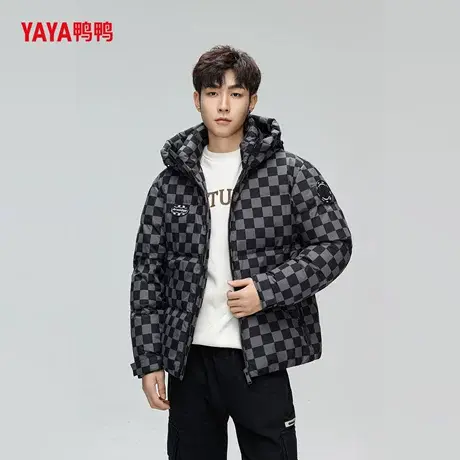 YAYA鸭鸭羽绒服男短款2025新款冬季户外登山时尚鸭绒加厚保暖外套图片